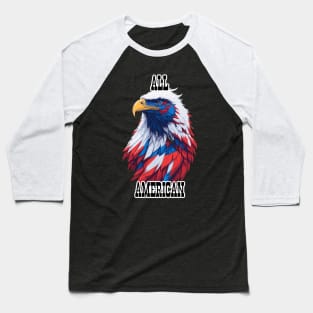 4th of July Eagle All American Colors of the Flag Baseball T-Shirt